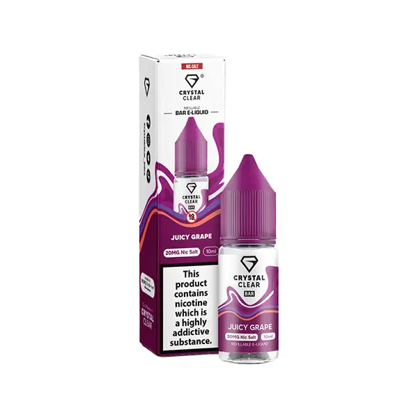20mg Crystal Clear Nic Salt 10ml (50VG/50PG) - Vaping Products