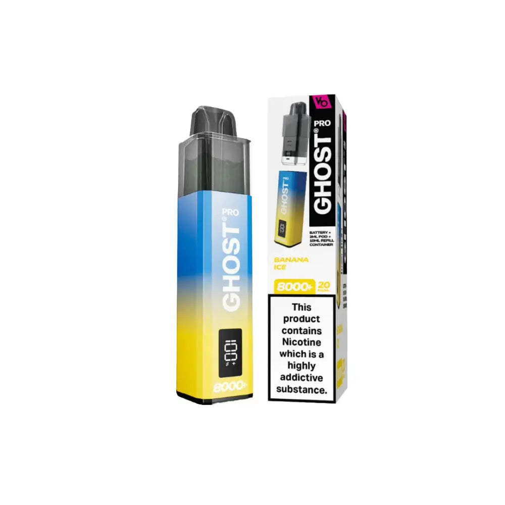 20mg Ghost Pro 8000 + By Vapes Bars Prefilled Pod Vape Kit - Vaping Products