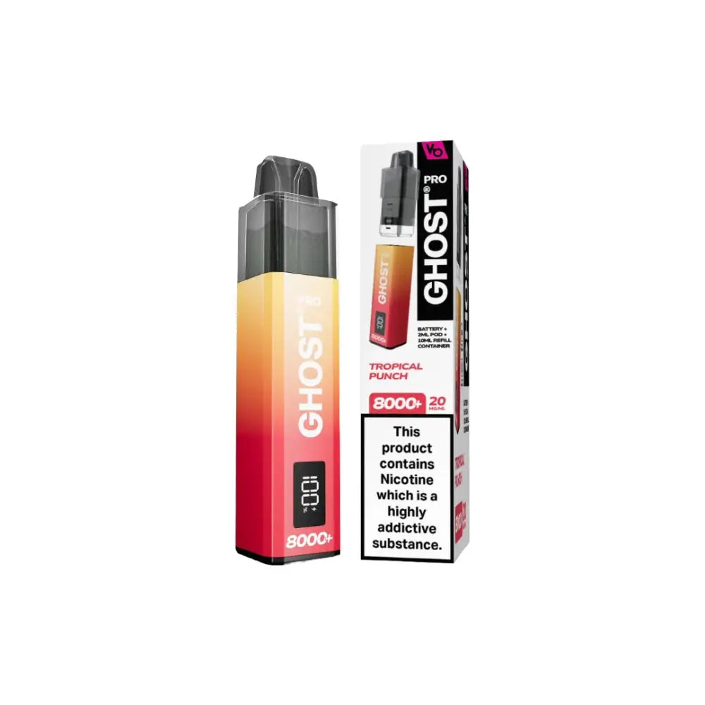 20mg Ghost Pro 8000 + By Vapes Bars Prefilled Pod Vape Kit - Vaping Products