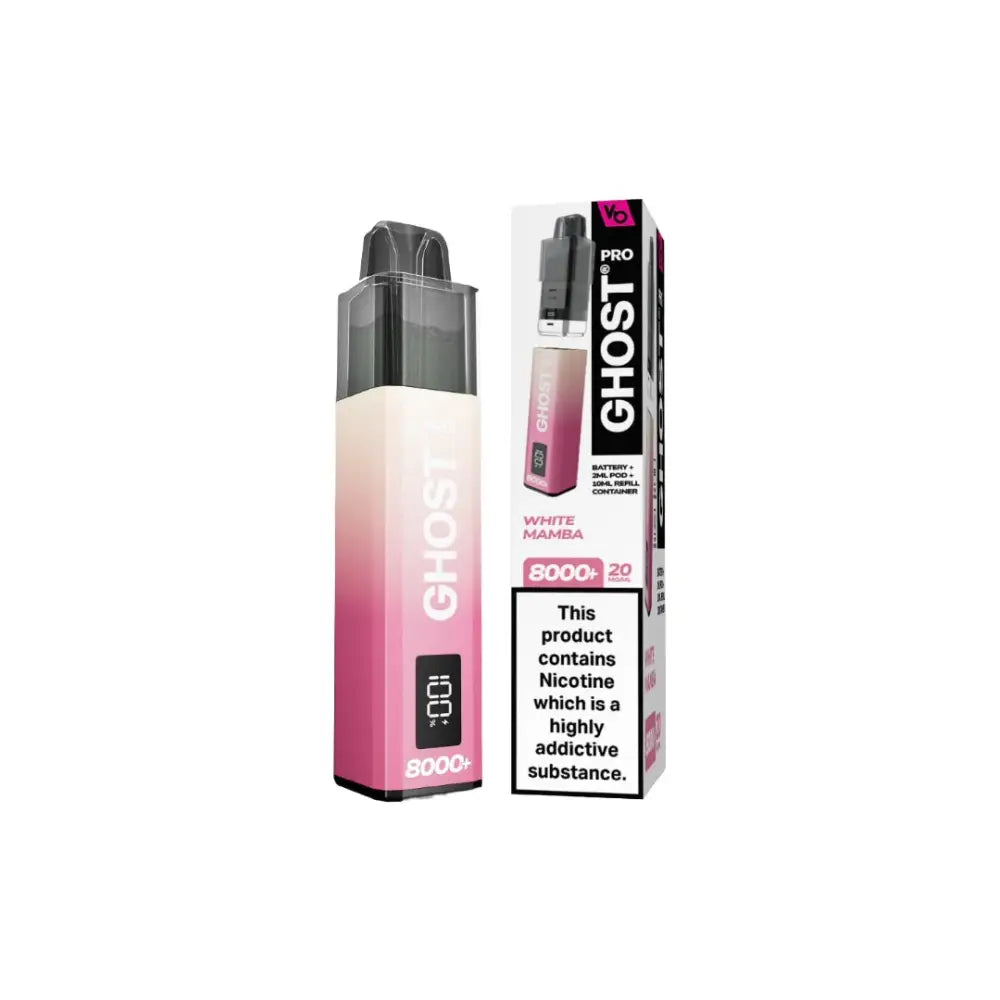 20mg Ghost Pro 8000 + By Vapes Bars Prefilled Pod Vape Kit - Vaping Products