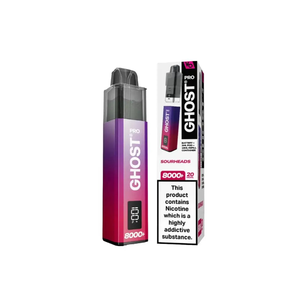 20mg Ghost Pro 8000 + By Vapes Bars Prefilled Pod Vape Kit - Vaping Products