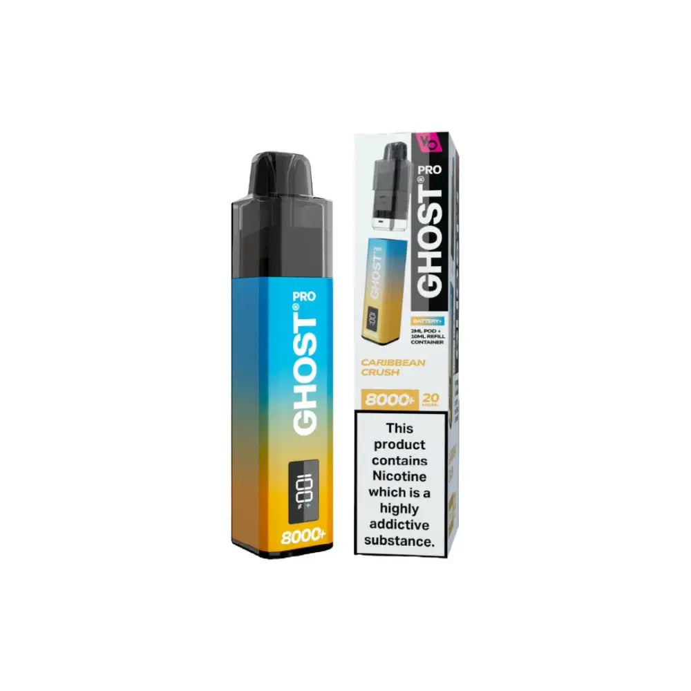 20mg Ghost Pro 8000 + By Vapes Bars Prefilled Pod Vape Kit - Vaping Products