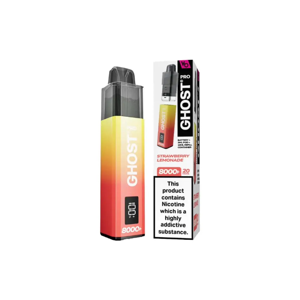 20mg Ghost Pro 8000 + By Vapes Bars Prefilled Pod Vape Kit - Vaping Products