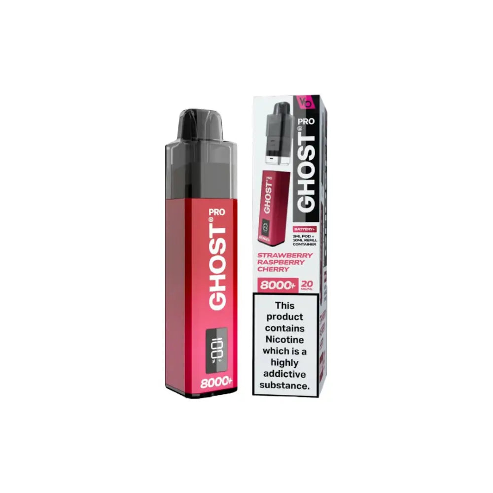 20mg Ghost Pro 8000 + By Vapes Bars Prefilled Pod Vape Kit - Vaping Products