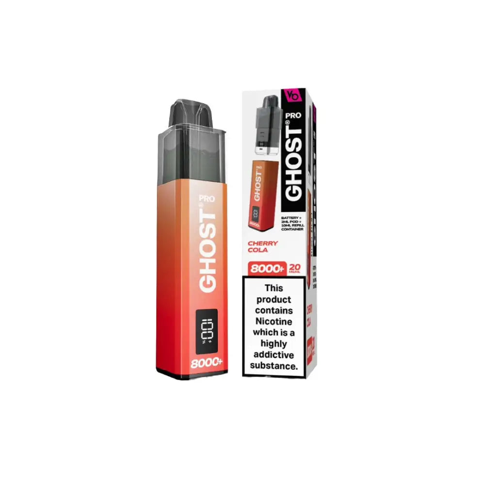 20mg Ghost Pro 8000 + By Vapes Bars Prefilled Pod Vape Kit - Vaping Products