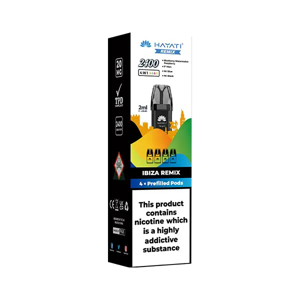 20mg Hayati Remix 2400 Replacement Pods 2400 Puffs - Vaping Products