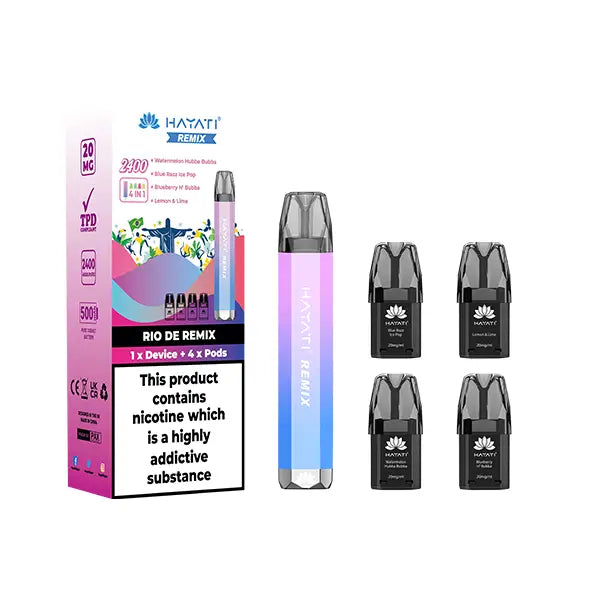 20mg Hayati Remix 4in1 2400 Pod Kit 2400 Puffs Vaping Products