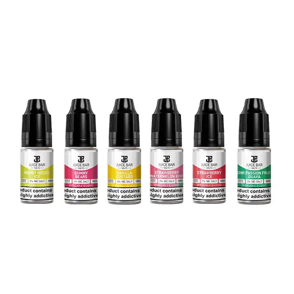 20mg Juice Bar Salts 10ml Nic Salts - Pack Of 5 (50VG/50PG) - Vaping Products