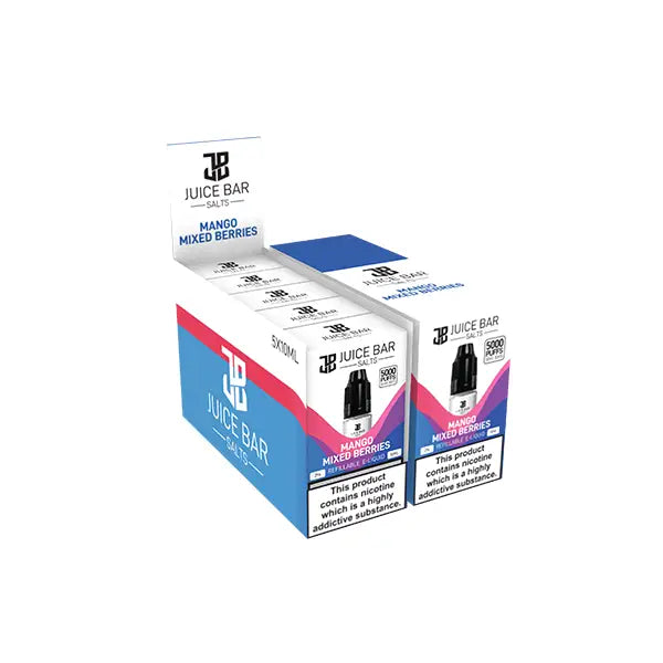 20mg Juice Bar Salts 10ml Nic Salts - Pack Of 5 (50VG/50PG) - Vaping Products