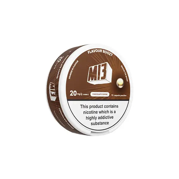20mg MI3 Boozt Nicotine Pouches - 15 Pouches - Chocolate Coffee - Smoking Products
