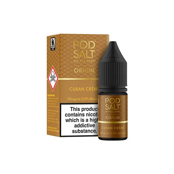 20mg Pod Salt Origins 10ml Nic Salt (50VG/50PG) - Cuban Creme - Vaping Products