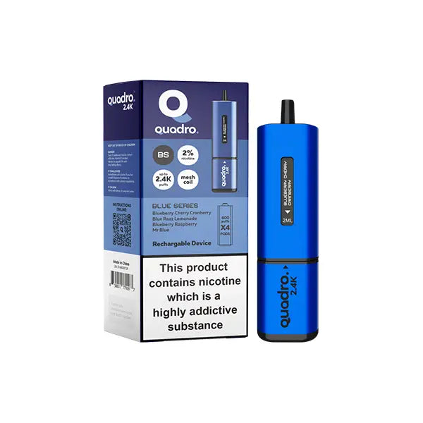 20mg Quadro 2.4K Pod Vape Kit 2400 Puffs - Blue Series - Vaping Products