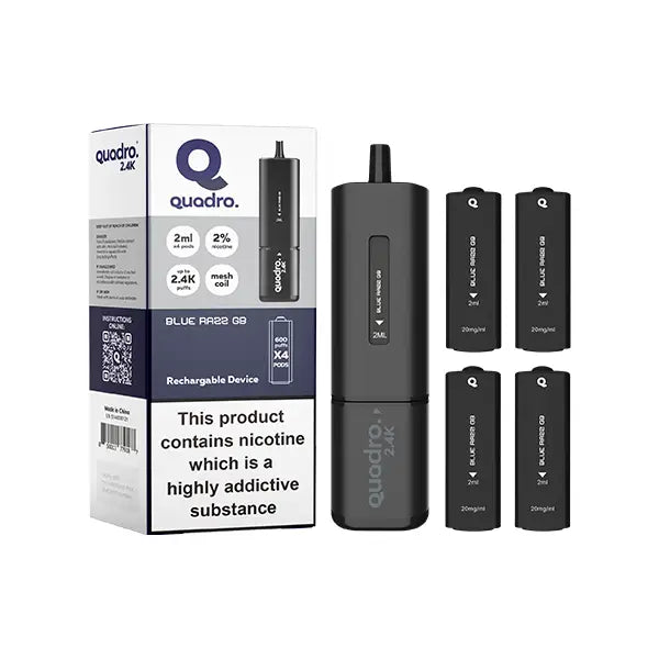 20mg Quadro 2.4K Pod Vape Kit Black Series 2400 Puffs Vaping Products