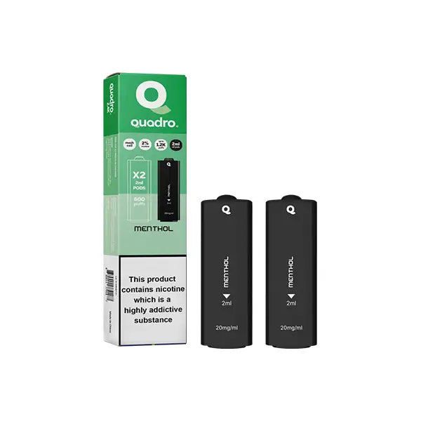 20mg Quadro 2.4k Replacement Pods - 2ml - Vaping Products