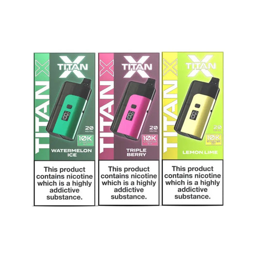 20mg Titan X 10k Puff Prefilled Pod Vape Kit - Banana Ice - Vaping Products
