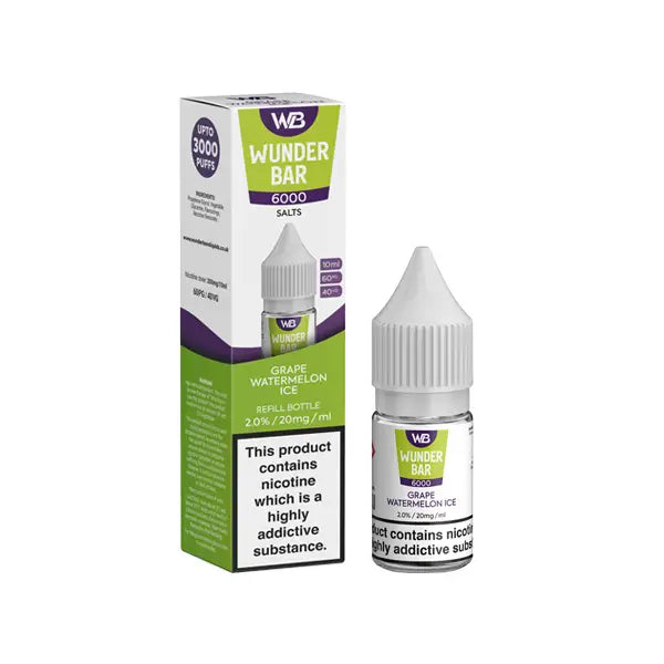 20mg Wunderbar 6000 Salts 10ml Nic Salts (60PG/40VG) - Vaping Products