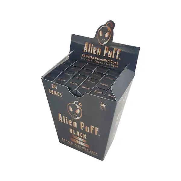 24 Alien Puff Black & Gold King Size Pre-Rolled Black Cones (HP193AP) Smoking Products