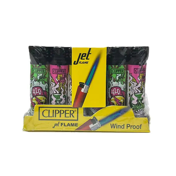 24 Clipper CKJ Classic Large Electronic Jet Flame High Skulls Lighters - CKJ3B061UKH - Smoking Products