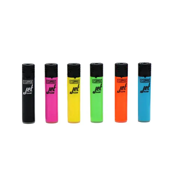 24 Clipper CKJ11RH Classic Large Electronic Jet Flame Shiny Colours Lighters - CKJ1B002UKH - Smoking Products
