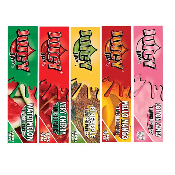 24 Juicy Jay King Size Flavoured Slim Rolling Paper - Full Box - Blackberry Brandy - Smoking Products