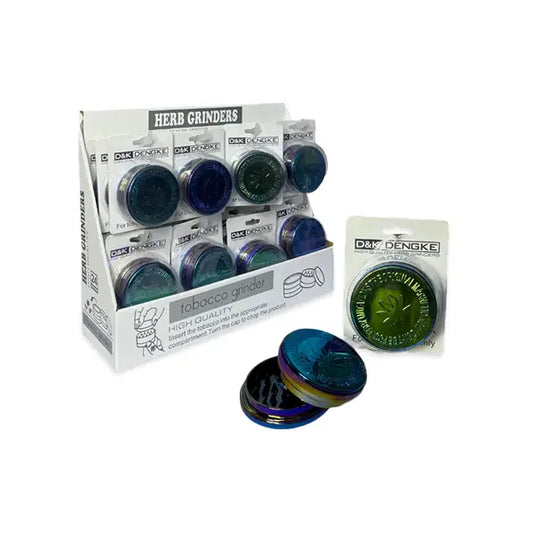 24 x D&K Plastic Shiny Grinder Leaf Design Display Pack - DK4004A - GS1417 - Smoking Products