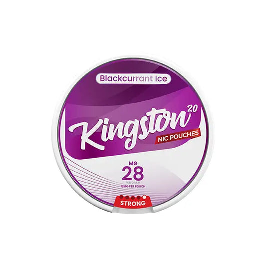 28mg Kingston Nicotine Pouches - 20 Pouches - Blackcurrant Ice - Smoking Products