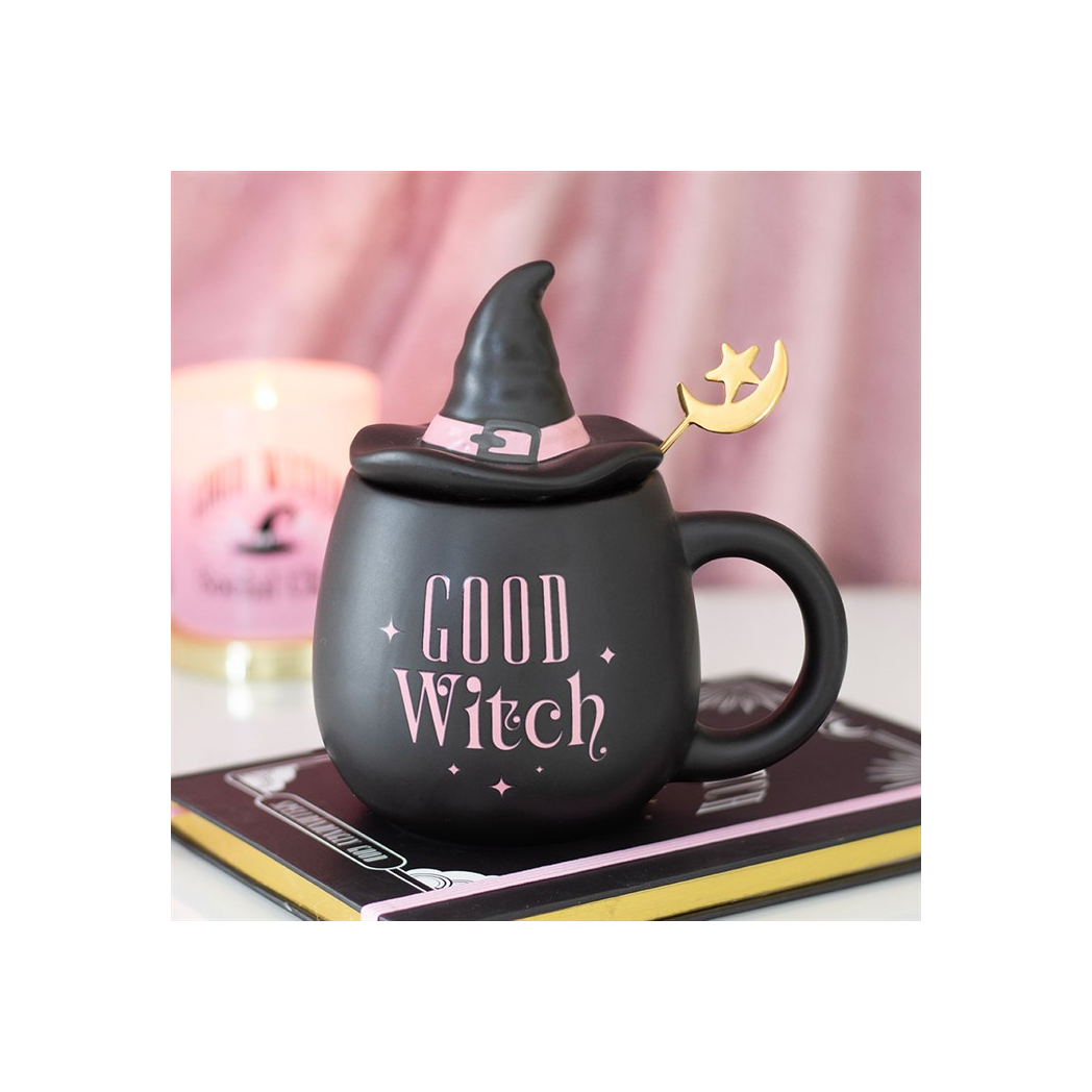Good Witch Lidded Mug with Spoon
