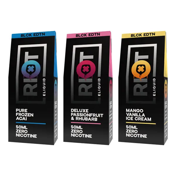 2x 50ml Riot Squad Black Edition Range 0mg 100ml Shortfill (50VG/50PG) - Ultra Peach Tea - Vaping Products