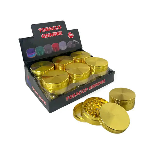 3 Parts Silver Metal Tobacco Grinder - PH6908-Gold - Smoking Products
