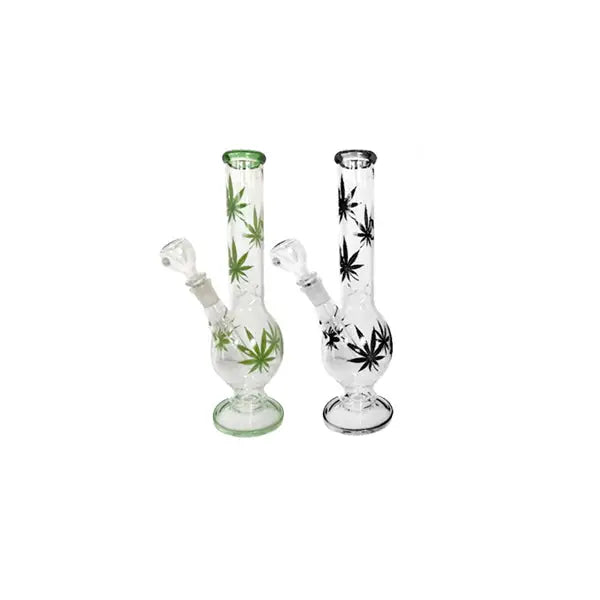 3 x 12’’ Leaf Design Glass Bong - GB45/GB46/GB47 - Smoking Products