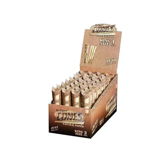 3 x 32 Mountain High King Size Pre-Rolled Cones Natural - Display Pack - Smoking Products