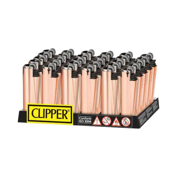 30 Clipper FCP22RH Classic Micro Rose Gold Shiny Lighters - Smoking Products