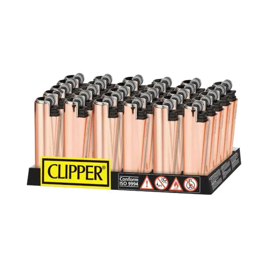 30 Clipper FCP22RH Classic Micro Rose Gold Shiny Lighters - Smoking Products