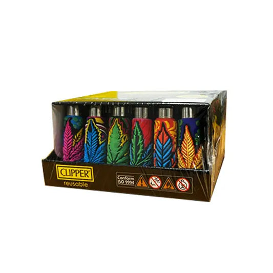 30 Clipper Reusable D30 FCP21RH Pop Covers Flint Mix Leafs Lighters - FCB5T005UKH - Smoking Products