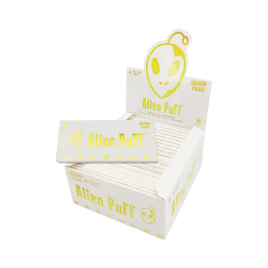 33 Alien Puff White & Gold King Size Unbleached Brown Rolling Papers (HP109) Smoking Products