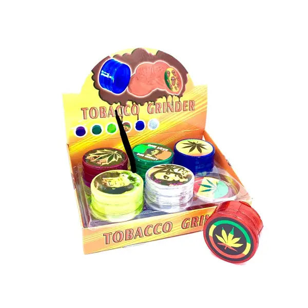 4 Parts Plastic 55mm Grinder Raggae Print - HX223-1 - Smoking Products