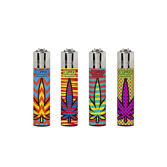 40 Clipper CP11RH Classic Large Flint Colored Leaves Lighters - CL3C179UKH - Smoking Products