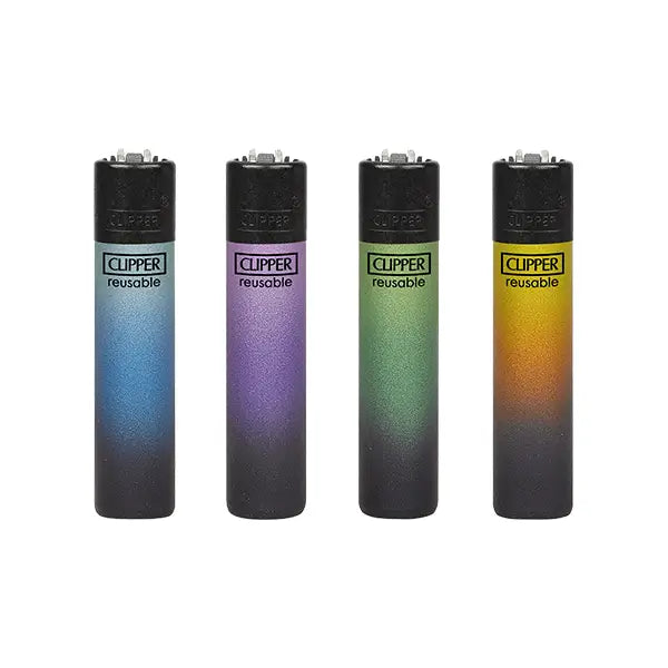 40 Clipper D48 Classic Flint Black Triple Gradient Lighters - CL2A261BCH - Smoking Products