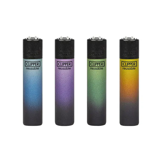 40 Clipper D48 Classic Flint Black Triple Gradient Lighters - CL2A261BCH - Smoking Products