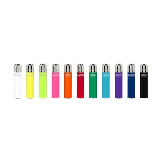 40 Clipper D48 CP22 Classic Flint Solid Assorted Colours Lighters - CP1A116UKH - Smoking Products