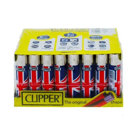 40 Clipper Refillable Classic Lighters Union Jack Flag - CL5C045UKH - Smoking Products