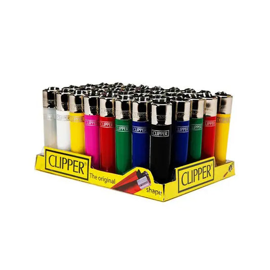 40 Clipper Solid Colour Refillable Classic Lighters - CP115UKH - Smoking Products