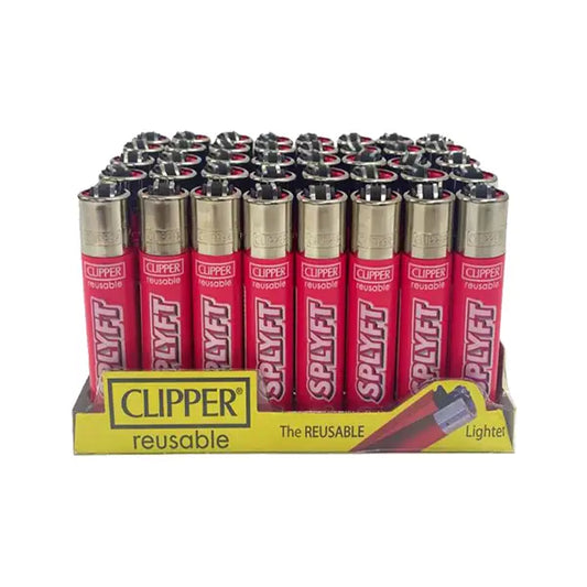 40 Clipper SPLYFT Pink Large Classic Refillable Lighters - Smoking Products