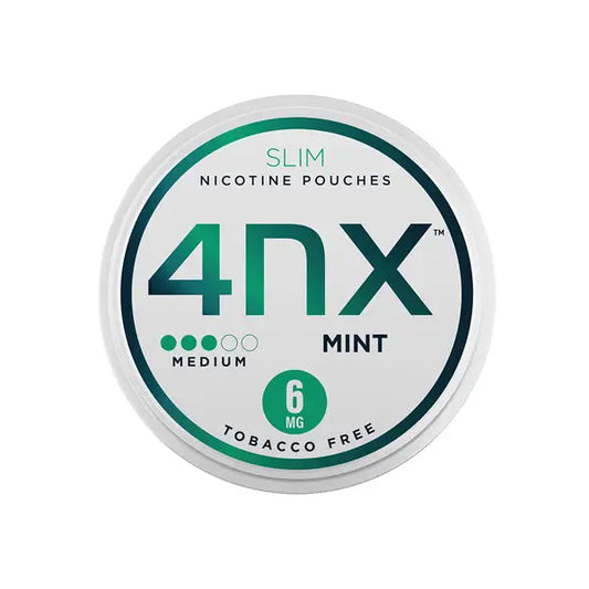 4NX 6mg Mint Slim Nicotine Pouches 20 Pouches - Smoking Products