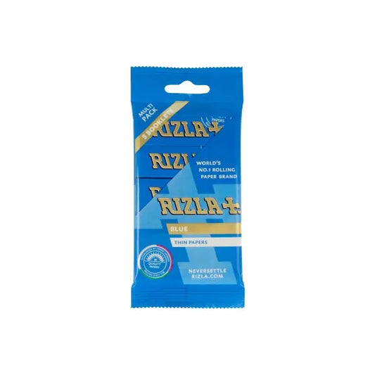 5 Pack Blue Regular Rizla Rolling Papers (Flow Pack) - Smoking Products