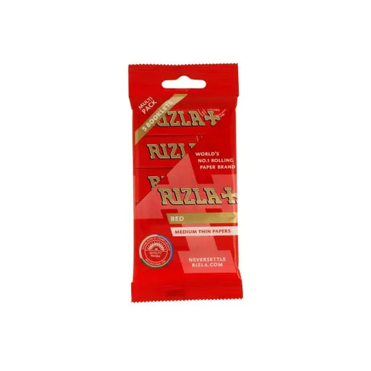 5 Pack Red Regular Rizla Rolling Papers (Flow Pack) - Smoking Products