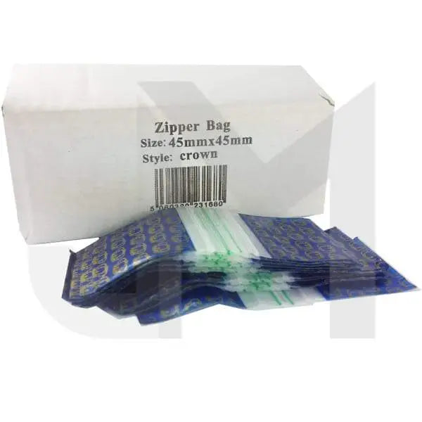5 x Zipper Branded 45mm x 45mm Crown Bags - Smoking Products