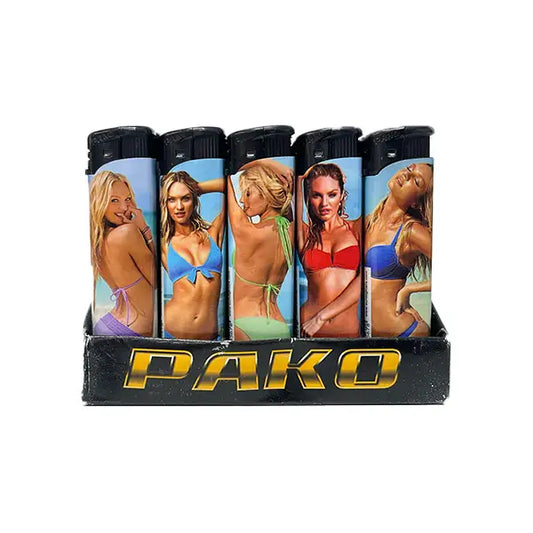 50 x Pako Bikini Printed Lighters - PE156 - Smoking Products