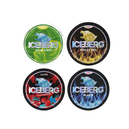 50mg Iceberg Ultra Nicotine Pouches 20 Pouches Black Smoking Products