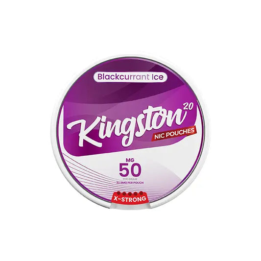 50mg Kingston Nicotine Pouches - 20 Pouches - Blackcurrant Ice - Smoking Products